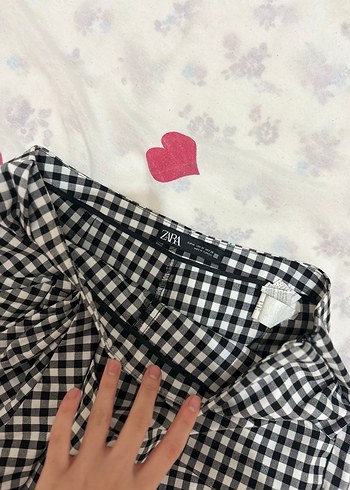 Ekose Desenli Pilili Mini Etek - Görsel 4