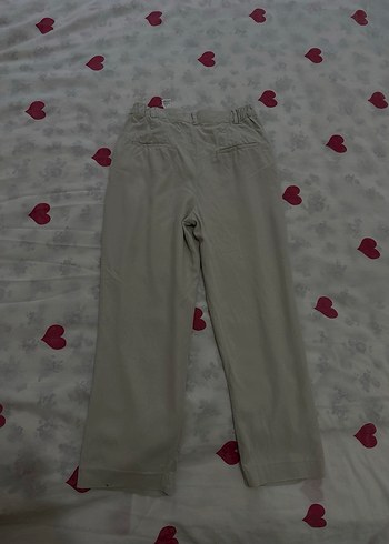 Orijinal zara Bej Kadın Keten Rahat Pantolon - Görsel 4