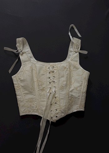 Dantel İşlemeli Beyaz Straplez Bustiyer - Görsel 6