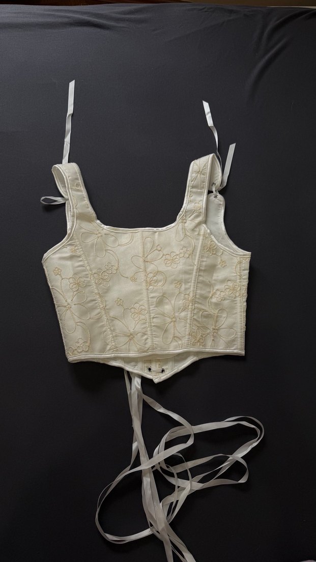 Dantel İşlemeli Beyaz Straplez Bustiyer - Görsel 4