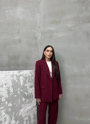 s Beden bordo Renk Zara model blazer takım