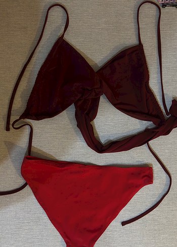 xs Beden Penti Pembe Mini Fırfırlı Bikini Takımı