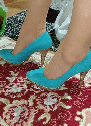 38 Beden mavi Renk Topuklu ayakkabı 