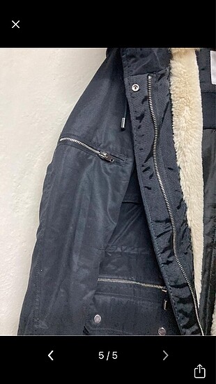 s Beden Bershka siyah kürklü mont