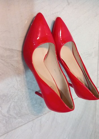 38 Beden kırmızı Renk Kadın Kırmızı Rugan Stiletto Topuklu Ayakkabı