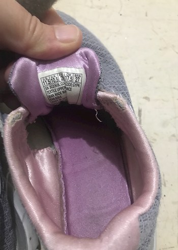 27 Beden gri Renk Kız Çocuk Gri Cırtcırtlı Spor Ayakkabı