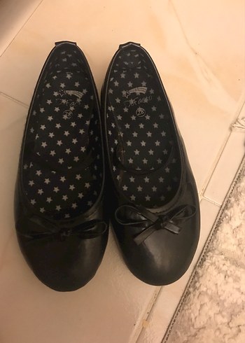 Kız Çocuk Siyah Fiyonklu Babet Ayakkabı - Görsel 2