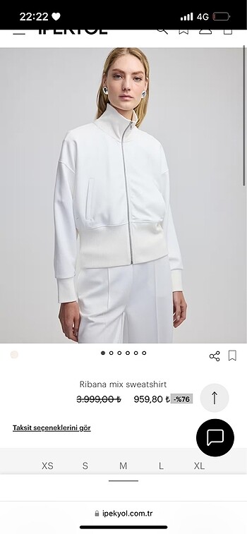 İpekyol fermuarlı sweat