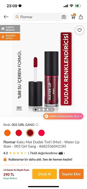 Flormar dudak tinti