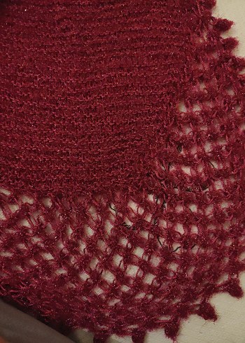 Bordo Örgü Kız Çocuk Pelerini - Görsel 2