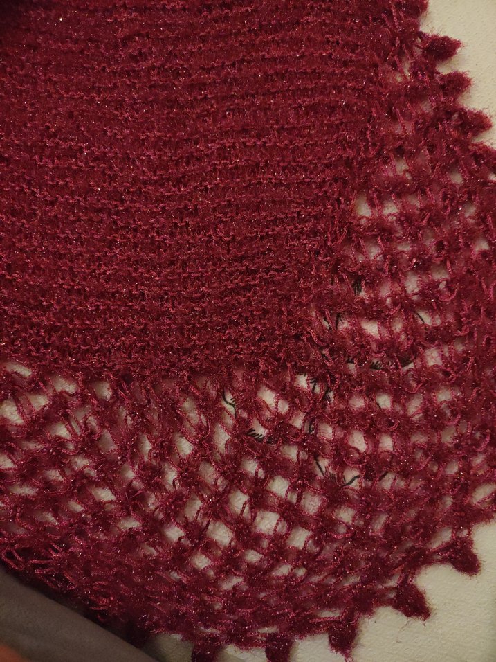 Bordo Örgü Kız Çocuk Pelerini - Görsel 2