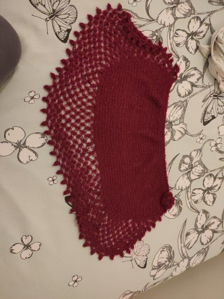 Bordo Örgü Kız Çocuk Pelerini - Görsel 4