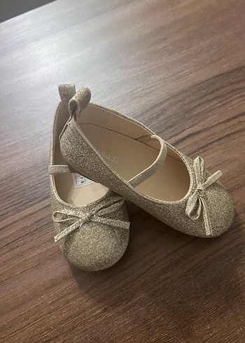 Kız Çocuk Bej Simli Babet Ayakkabı - Görsel 3