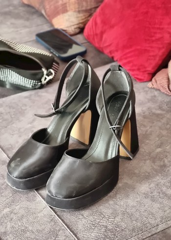 Saten Platform Topuklu Kadın Ayakkabı - Görsel 3