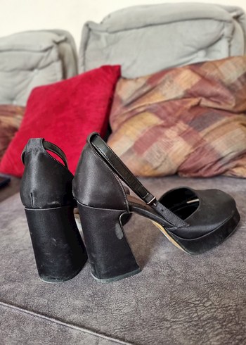 Saten Platform Topuklu Kadın Ayakkabı - Görsel 5