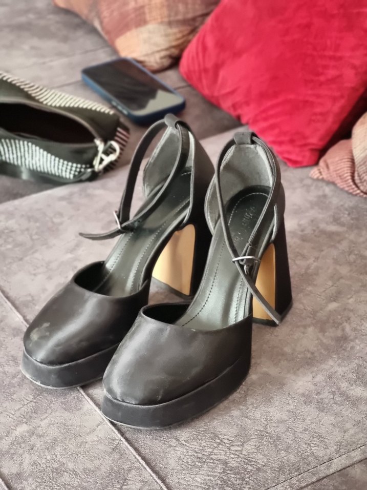 Saten Platform Topuklu Kadın Ayakkabı - Görsel 3