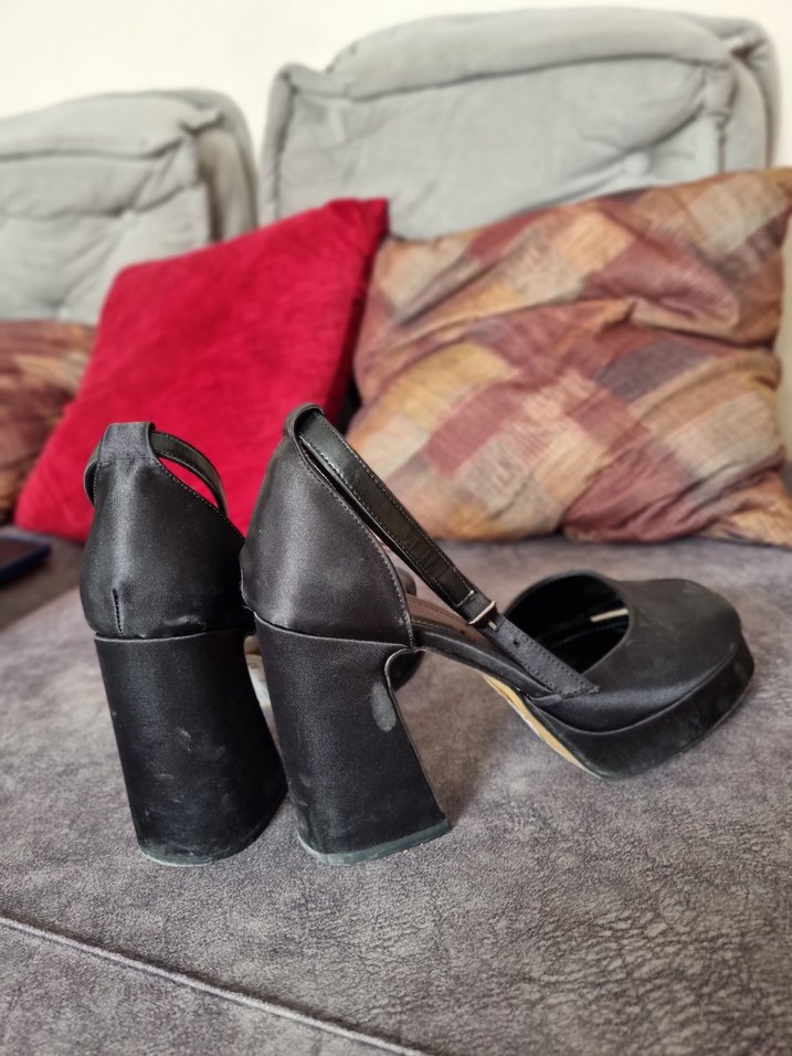 Saten Platform Topuklu Kadın Ayakkabı - Görsel 5