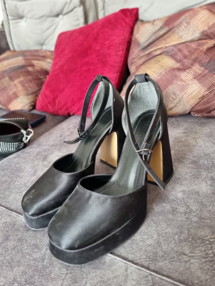 Saten Platform Topuklu Kadın Ayakkabı - Görsel 2
