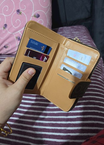 polo Deri Baskılı Kahverengi Fermuarlı Kadın Cüzdanı - Görsel 6