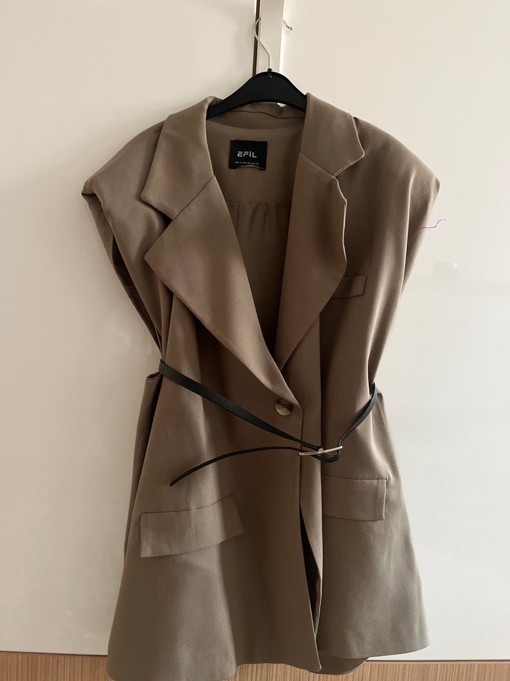 Kemerli, Kolsuz Midi Ofis Yeleği - Görsel 2