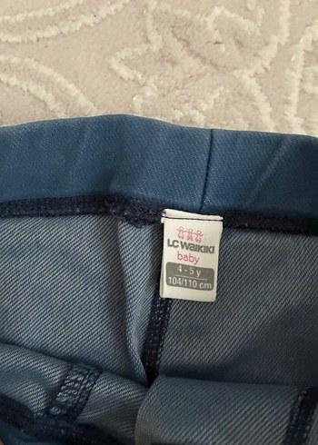 Kız Çocuk Mavi Elastik Bel Denim Pantolon - Görsel 2