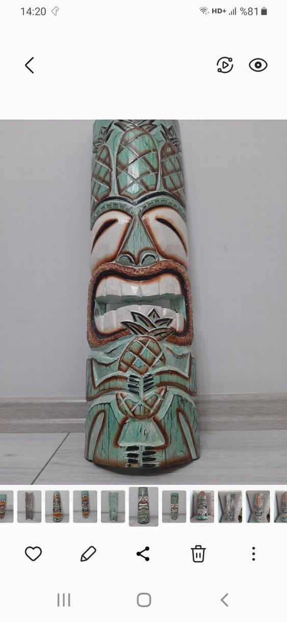 El Yapımı Ahşap Tiki Maskesi - Görsel 2