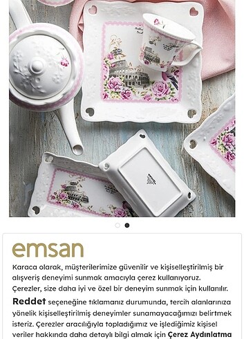 Beden beyaz Renk 6 kislik kahvalti takimi