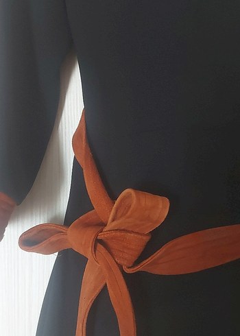 Diane Von Furstenberg Siyah midi Kadın kemerli elbise