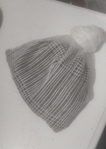 Beyaz Çizgili Gri Bebek Slingi lavanta torbası - Görsel 2