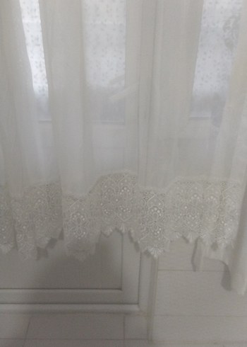 Nakışlı Beyaz Bohem Perde - Görsel 7