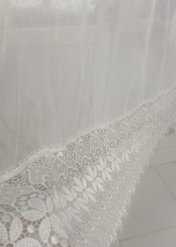 Nakışlı Beyaz Bohem Perde - Görsel 3