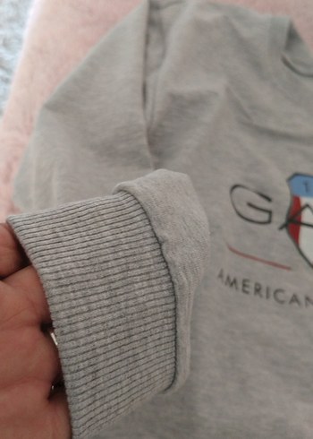 xs Beden GANT Gri Baskılı Erkek Sweatshirt