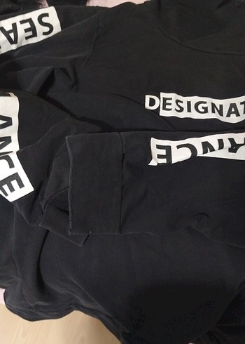 s Beden siyah Renk Siyah Yüksek Yakalı Sweatshirt