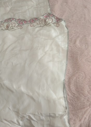 Beden Beyaz Fırfırlı Bohem Kadın Fuları