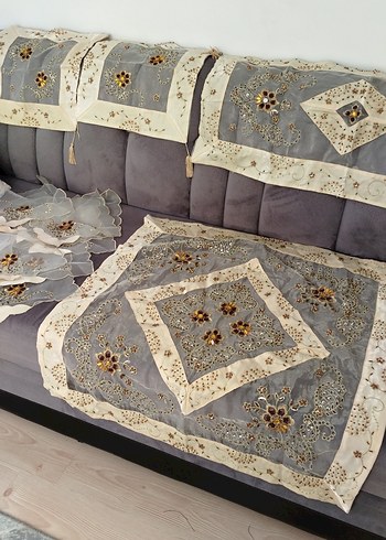 boncuk işlemeli salon takımı