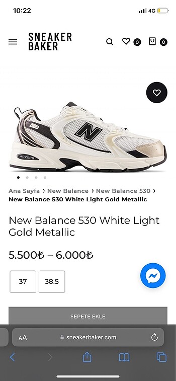 37,5 Beden beyaz Renk New Balance 530 Spor Ayakkabı