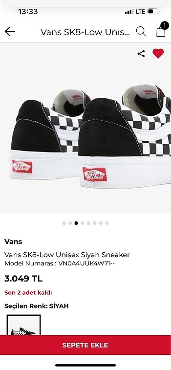 37 Beden vans ayakkabı