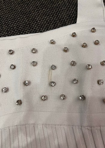 Taş Detaylı Beyaz Bustiyer - Görsel 5