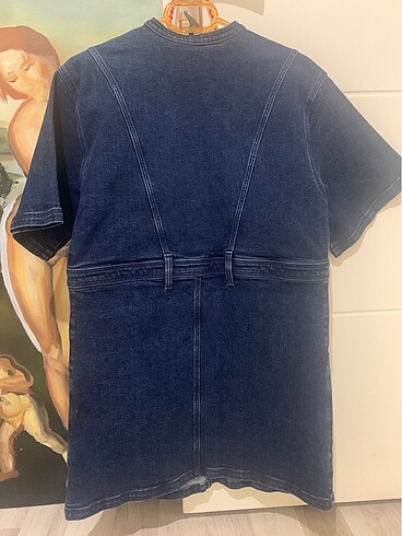 Çok şık denim elbise