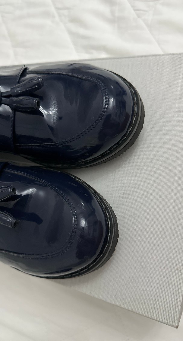 Lacivert Erkek Çocuk Püsküllü Rugan Ayakkabı ve Kemer - Görsel 4