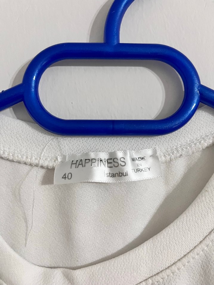 Beyaz Kısa Halter Yaka Crop Top - Görsel 2