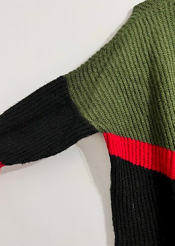 Kadın Haki Renkli Boğazlı Örgü Kazak elbise - Görsel 4