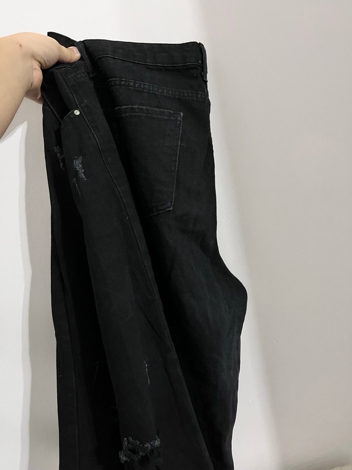 Siyah Kot Bel Detaylı Rahat Kesim Erkek Pantolon - Görsel 3