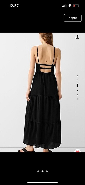 Bershka bershka fırfırlı dokulu maksi elbise