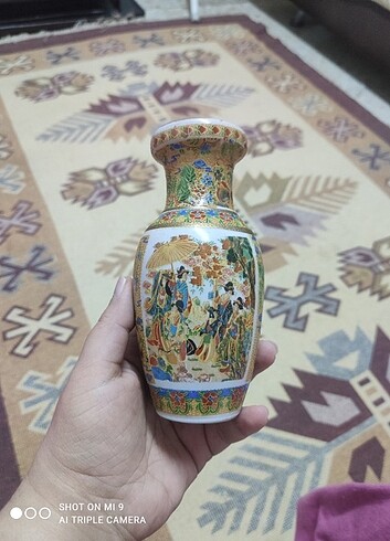 El boyaması antika porselen vazo 