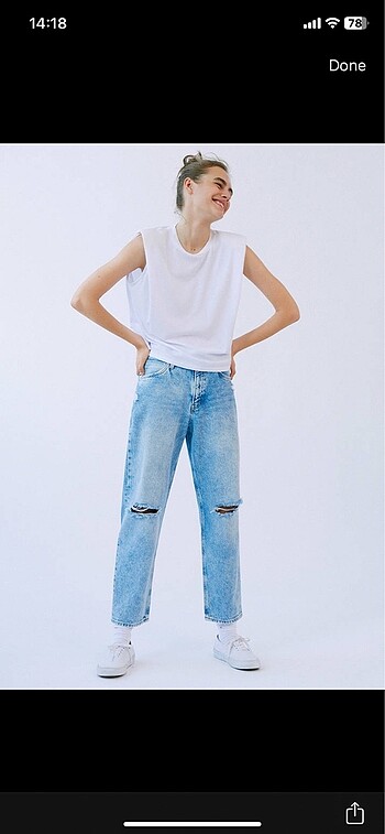 High rise dad fit jean