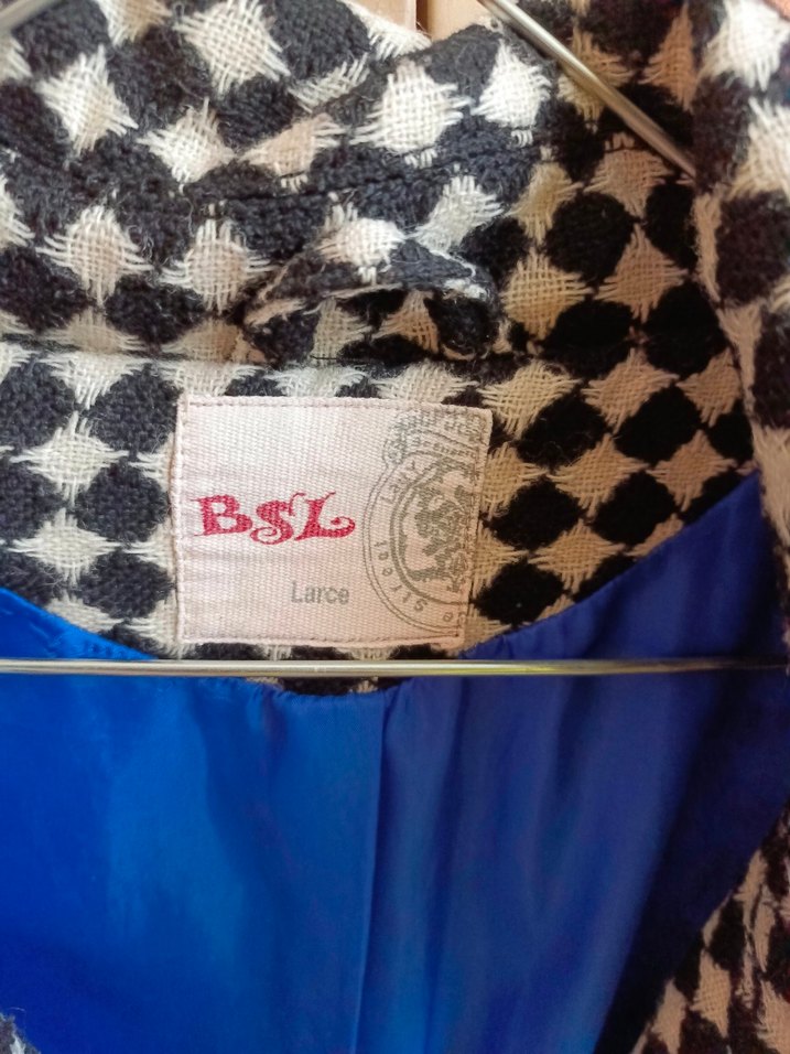 Düğmeli Mavi Kareli Midi Kadın Kaban - Görsel 3