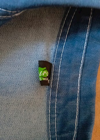 Düğmeli Mavi Kadın Denim Ceket - Görsel 2