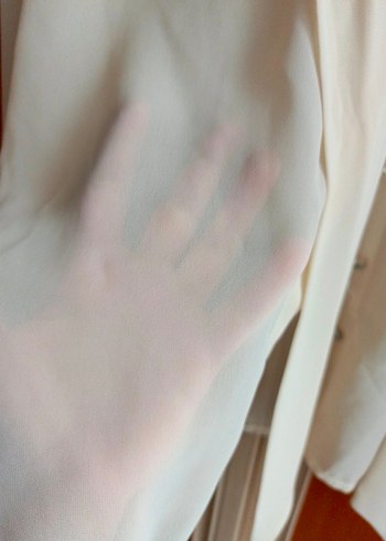 Bej transparan tarzı gömlek - Görsel 3