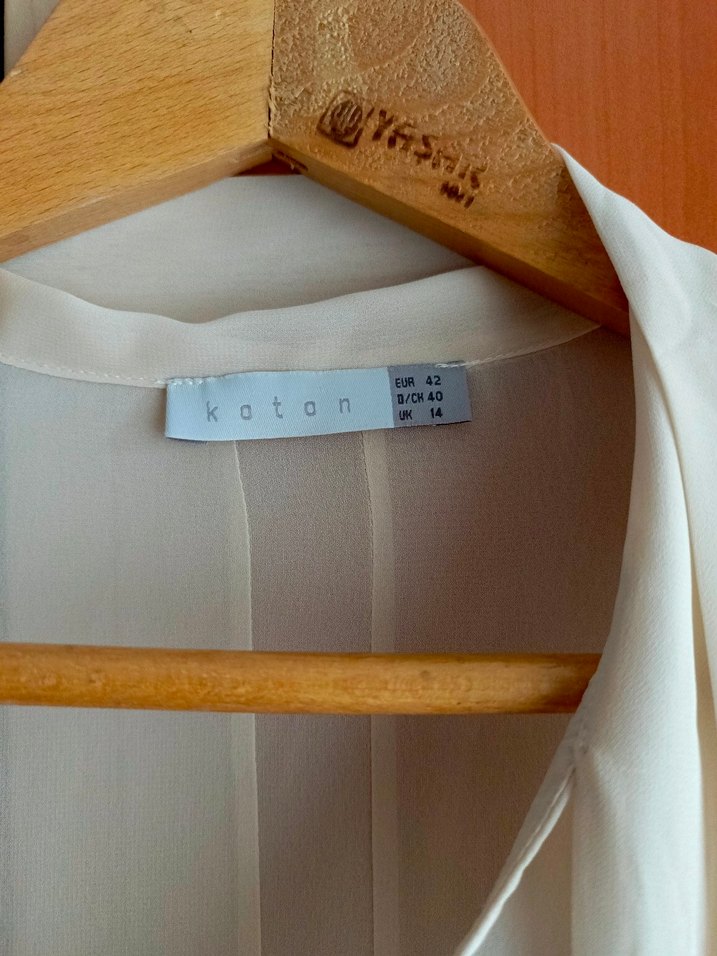 Bej transparan tarzı gömlek - Görsel 2